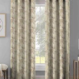 Aura Coffee Brown & Mustard 2 Pieces Printed Velvet Door Curtain-image-5