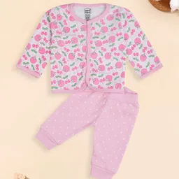 MeeMee Unisex Kids Self Design Printed Pure Cotton Night suit-11