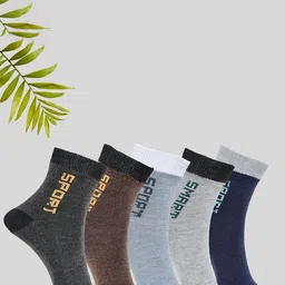 MJE Pack Of 5 Printed Mid Rise Ankle Length Socks-image-61