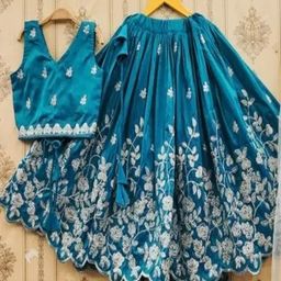 V9 kids Blue Silk Lehenga Choli-image-63