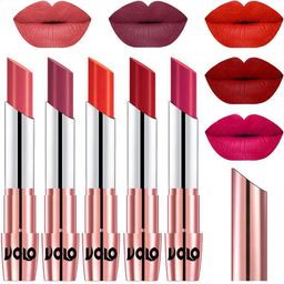 VOLO Set Of 5 Creme MatteLipstick-DarkPeach37-RosePink38-Coral39-TomatoRed40-PassionPink44-image-64