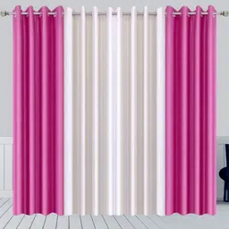 213 cm (7 ft) Polyester Semi Transparent Door Curtain (Pack Of 4) (Solid, Multicolor)-image-82