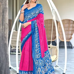 KALINI Batik Block Print Saree-4