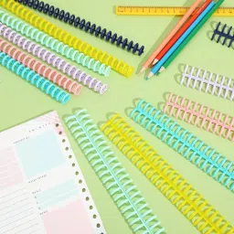 DOKMOE 4Pcs Spiral Binding Ring Loose Leaf Binder, Long Binding Spines Manual Comb Binder-21