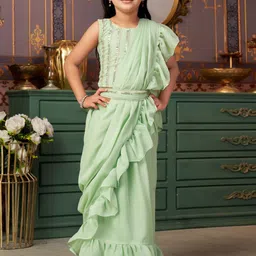 BAESD Girls Embroidered Thread Work Ready to Wear Lehenga & Blouse With Dupatta-picture-42