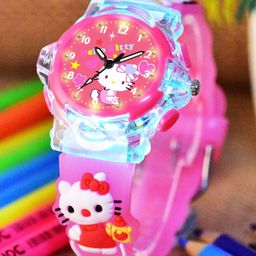 Shocknshop Girls Printed Dial & Straps Analogue Watch 337 Kitty Pink-50