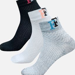 StyFun Unisex Pack Of 3 Striped Cotton Crew Length Sports Socks-11