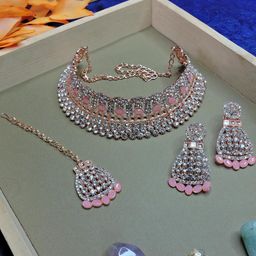 VATSALYA creation Women Pink Jewellery Set-image-78