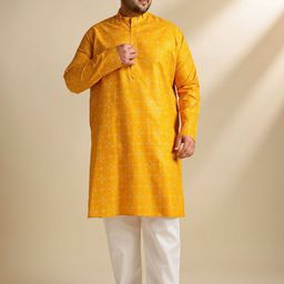 SOJANYA PLUS Men Plus Size Printed Regular Kurta with Pyjamas-image-29