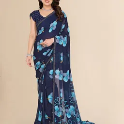 Moda Rapido Floral Printed Beads and Stones Saree With Blouse Piece-image-70