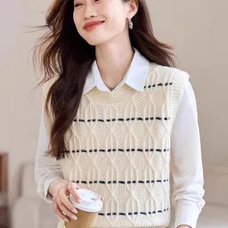 bebe Women Striped Sweater Vest-picture-25
