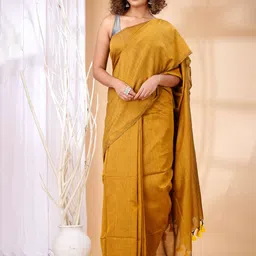 Ruuprekha Women Pure Cotton Fusion Khadi Saree With Stitched Blouse-picture-11