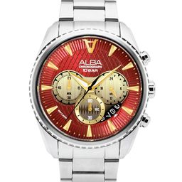 ALBA Red Textured Dial Chronograph Watch- AT3J11X1-image-33