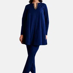 Komarri U Embellished Long Sleeves Pure Cotton Tunic With Trouser-image-42