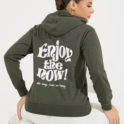Styli Women Typography Printed Hooded Sweatshirt-picture-9