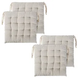 Kuber Industries Cream-Coloured 4 Pieces Cotton Comfort Chair Pads-42