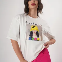 clobug Women Printed Applique T-shirt-41