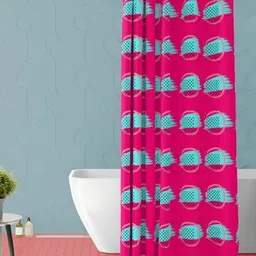ArtzFolio Pink & Blue Abstract Printed Waterproof Shower Curtain-27