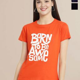 Metronaut Pack of 3 Typography Printed T-shirt-image-62