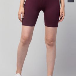 CKARFE Women Pack Of 2 Skinny Fit Cycling Sports Shorts-image-21