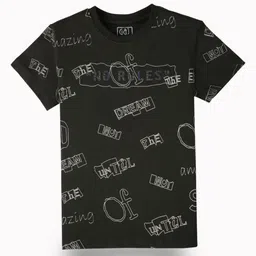 Gini and Jony Boys Typography Printed Round Neck Cotton T-shirt-image-91