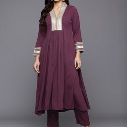 KSUT Women Empire Gotta Patti Silk Crepe Kurta with Trousers-image-17