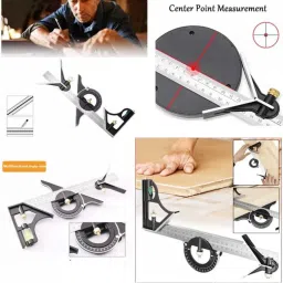 high q 300MM Stainless Steel Multi-function Combination Ruler Precision Try Square Combination Square image 4