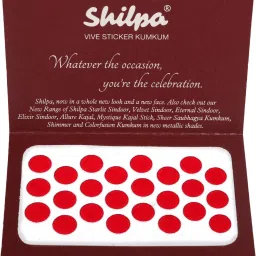 Vive Sticker Kumkum Bindi (4, Red) (Box Contains 15 Packs) Forehead Red Bindis-0