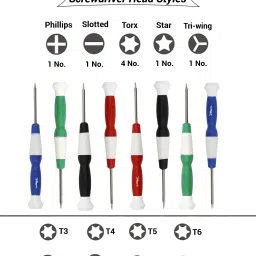 hillgrove 11 in 1 Precision Multipurpose Opening Repair Tool Screwdriver Set for Mobiles|Laptops|Electronics Precision Screwdriver Set image 3