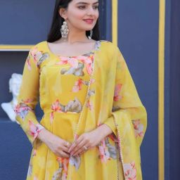 Printed Georgette Stitched Anarkali Gown-image-30