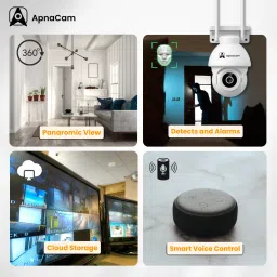 ApnaCam 4MP 2K WiFi Outdoor CCTV Camera, 360° View, Color Night Vision AI Detection IP66 Security Camera image 5