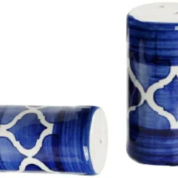Luminescence Ceramic Kitchen Storage & Container Set, Salt & Pepper Spice Dispenser Shakers Set For Dining And Dinner set, Blue & White Color, Size ( 4 x 4 x 8 ) CM, Pack Of 2 Sugar Sprinkler Shaker 50 gm-127