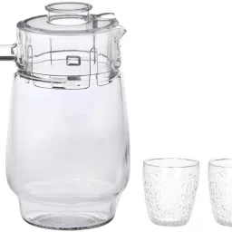 Somil Versatile Transparent Jug & 2 Glass Set for Beverage Service - E51 Jug Glass Set-image-48