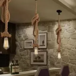 doneria Pendant Rope Lights for Ceiling Hanging Lights (Bulb not included - Pack of 4) Pendants Ceiling Lamp image 3