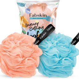 Luxury Bathing loofah Couples Pack of 2 (Peach & Sky Blue Color)-26