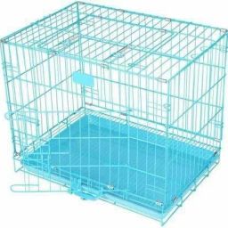 Dog Cage Sky Blue 18 Inch Iron Cage with Removable Tray for Pupppies, New Born & Rabbit Single Door Small Size Hard Crate Pet Crate-image-82