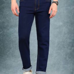 Men Relaxed Fit Mid Rise Blue Jeans-image-84
