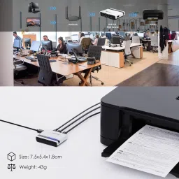 microware USB Wireless Print Server, WiFi Print Server with 10/100Mbps LAN/Bridge, 480Mbps Ethernet, Wireless Print Server image 4