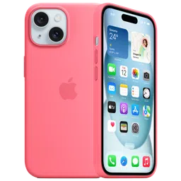 Apple Soft Silicone Back Cover for Apple iPhone 15 (Supports Wireless Charging, Pink)-image-93