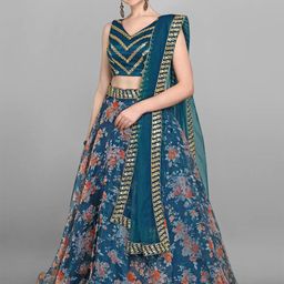 BAESD Floral Printed Semi-Stitched Lehenga & Unstitched Blouse With Dupatta-picture-13