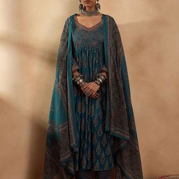 Indo Era Women Printed Pure Cotton A-Line Kurta with Trousers & With Dupatta-image-51