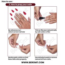 BEROMT Set Of 16 Press On Nail Tip With Application Kit - BFN640CN image 4