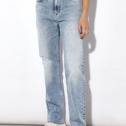 ONLY Women Straight Fit Mildly Distressed Heavy Fade Jeans-image-79