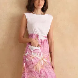 RAREISM Floral Print Fit & Flare Dress-image-13