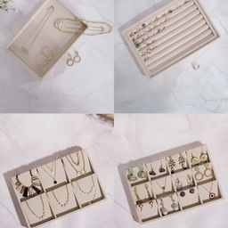 La Trove Cream 4 Pieces Wardrobe Jewellery Organisers-37