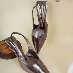 WZAYA Women Metallic Pointed Toe Heel Pumps-7