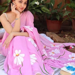 yourwish Floral Printed Pure Linen Saree-picture-43