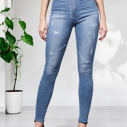 Miss Chase Women Cotton Skinny Fit Mildly Distressed Light Fade Stretchable Jeans-picture-43