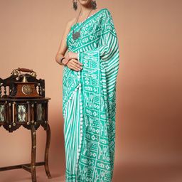 Anouk Woven Design Embellished Block Print Pure Cotton Saree-6