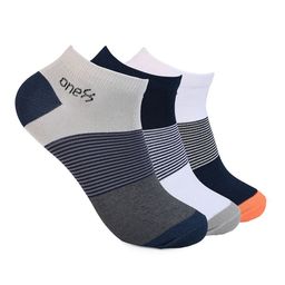 One8 Men Pack Of 3 Patterned Ankle Length Rapid-Dry Socks-7